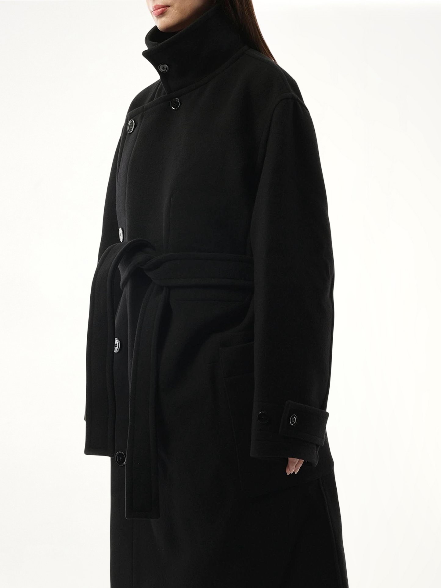 Wrap Coat in Black