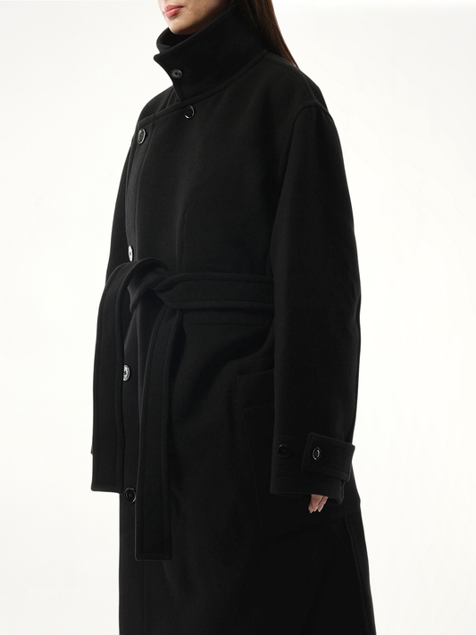 Wrap Coat in Black