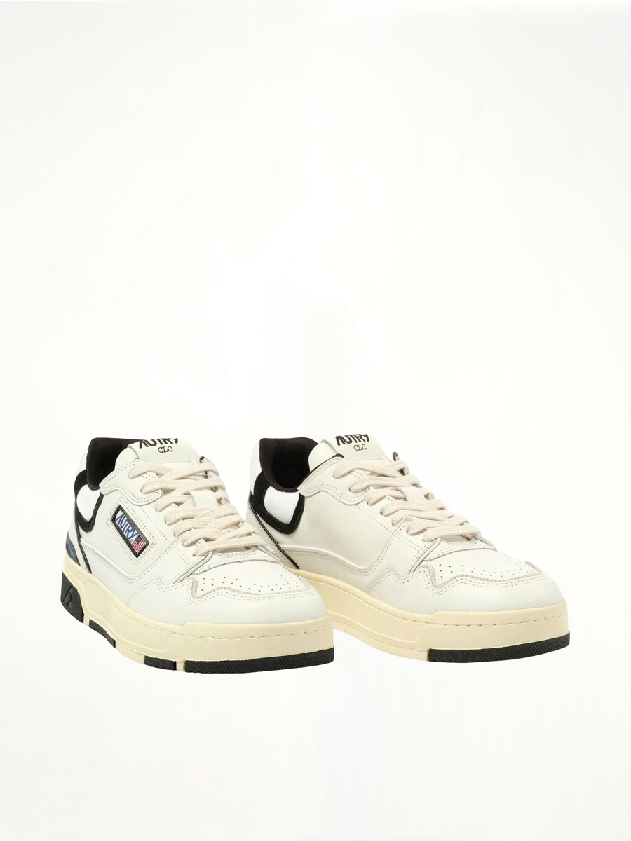 CLC Low Sneakers in White/Black Front View | AUTRY