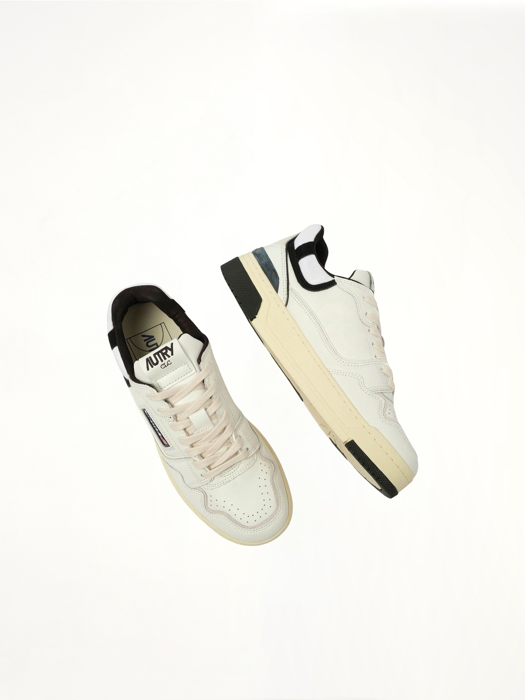 CLC Low Sneakers in White/Black Top View | AUTRY
