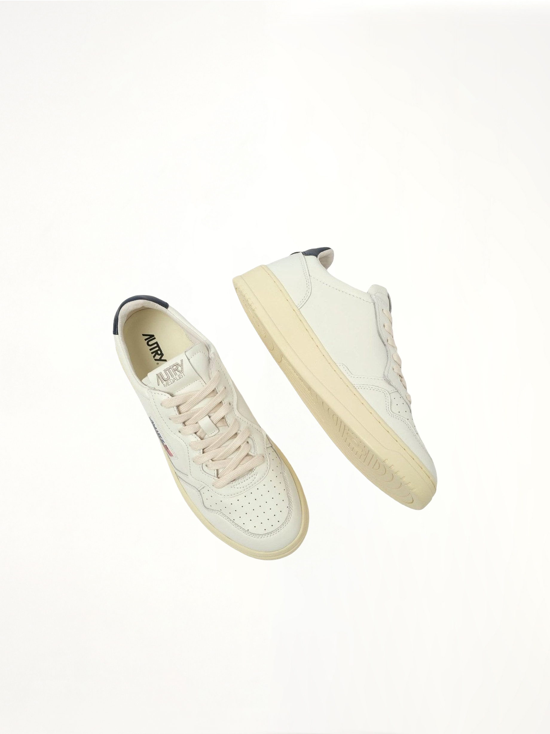 Medalist Low Sneakers in White/Space Top View | AUTRY