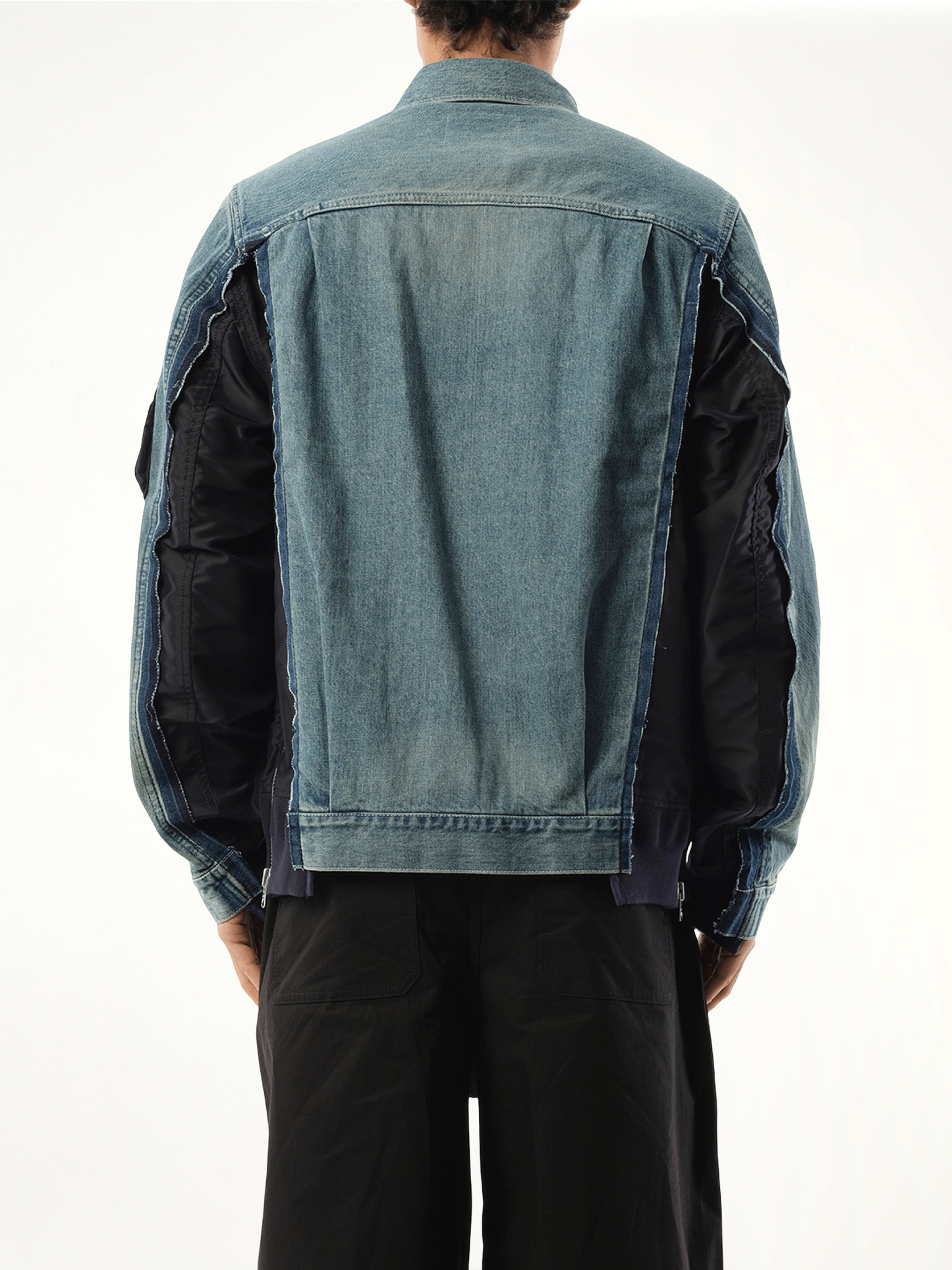 Denim Nylon Twill Jacket in Light Blue