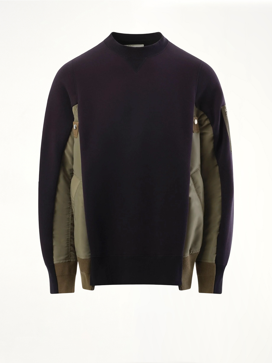 Sponge Sweat Nylon Twill Pullover in Navy/Khaki
