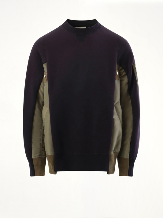 Sponge Sweat Nylon Twill Pullover in Navy/Khaki