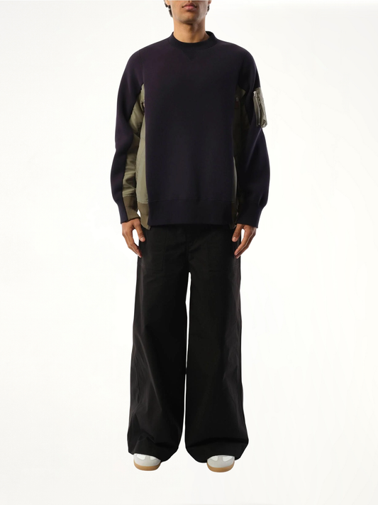 Sponge Sweat Nylon Twill Pullover in Navy/Khaki