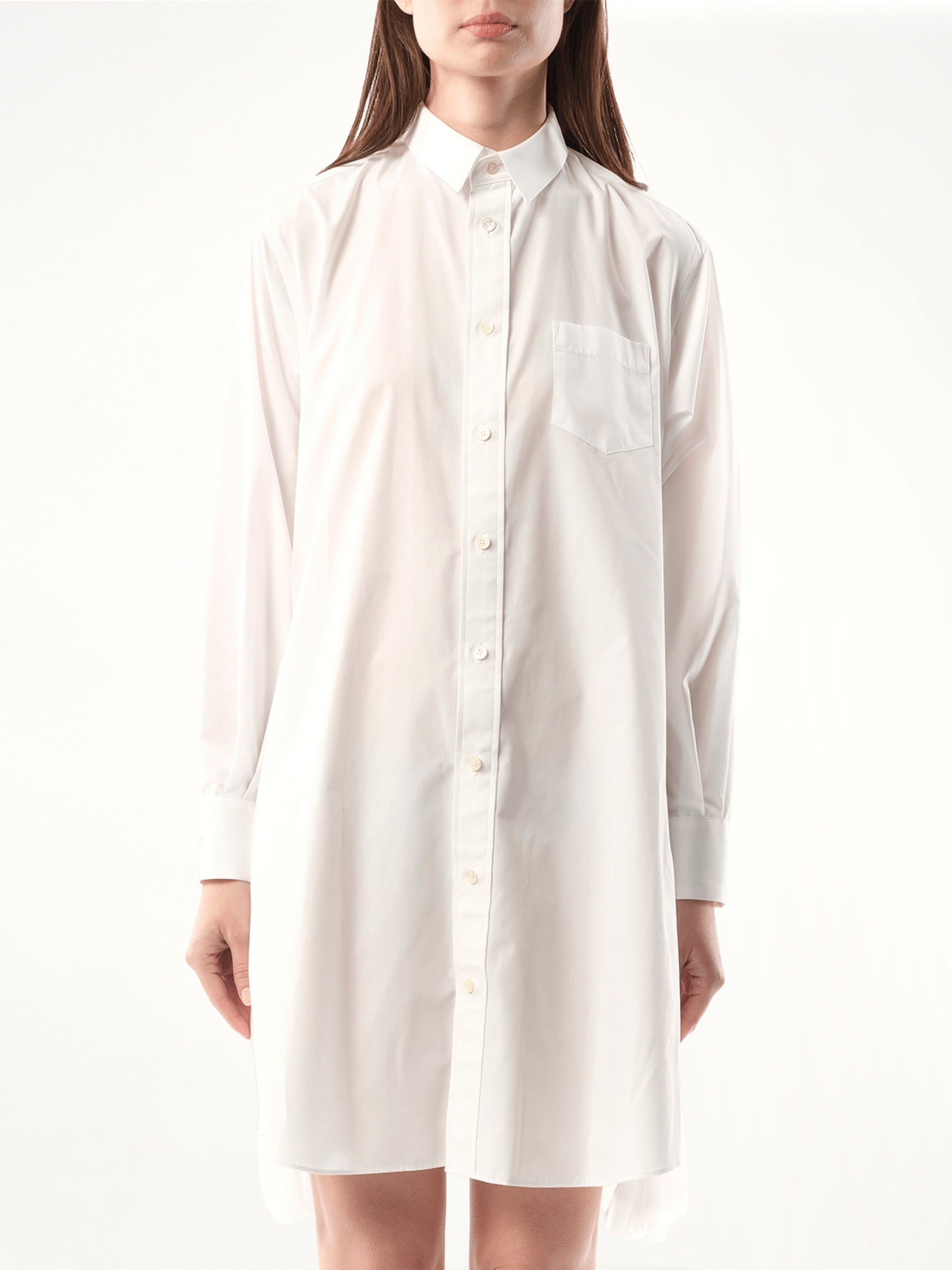 Cotton Poplin Dress in Off White