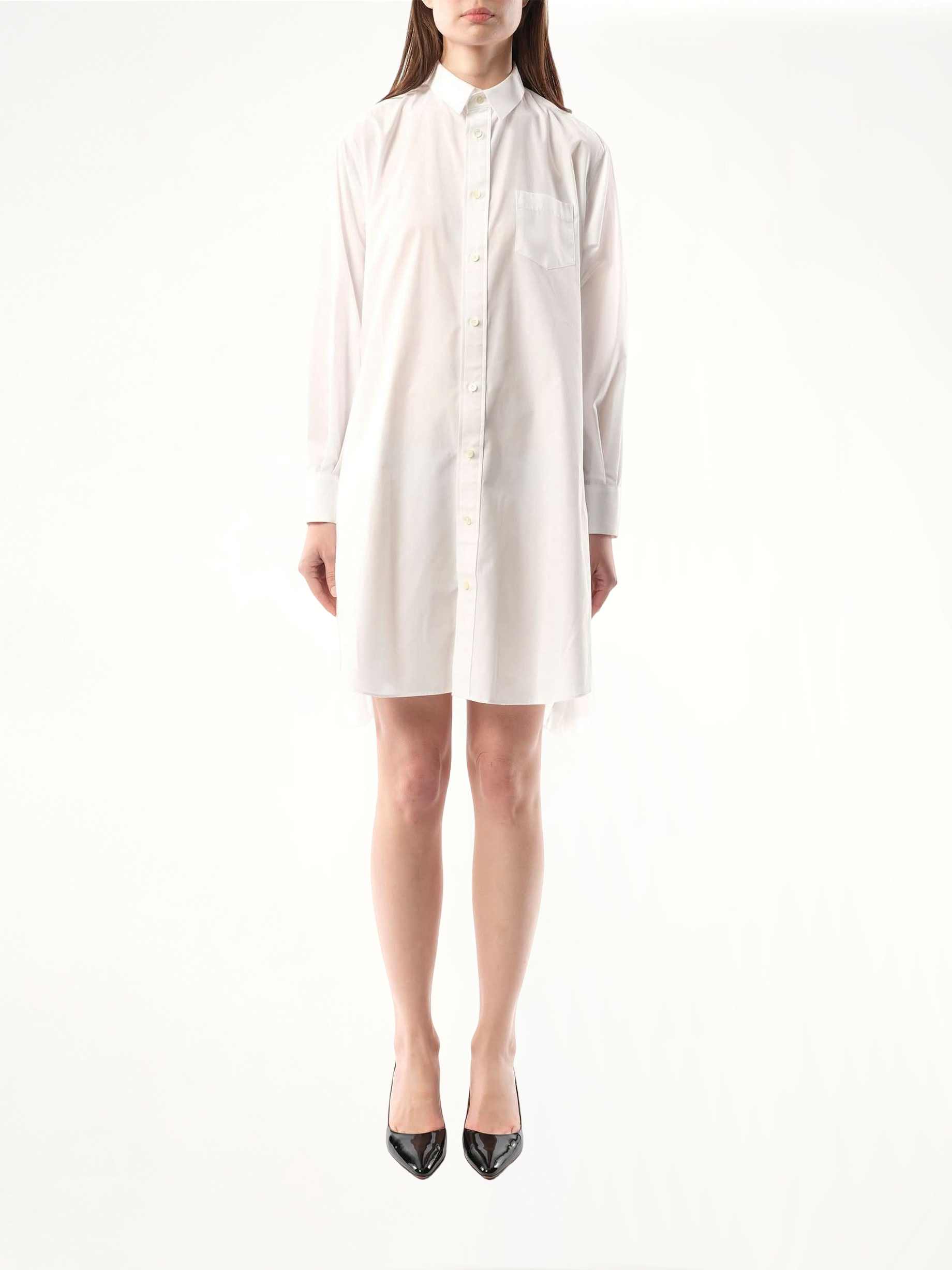 Cotton Poplin Dress in Off White