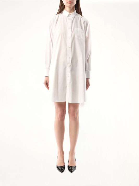 Cotton Poplin Dress in Off White