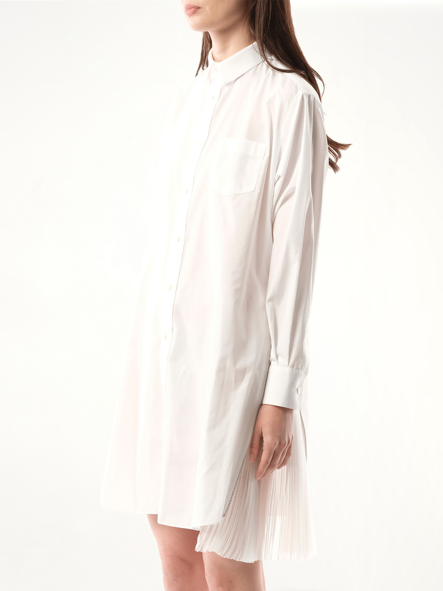 Cotton Poplin Dress in Off White