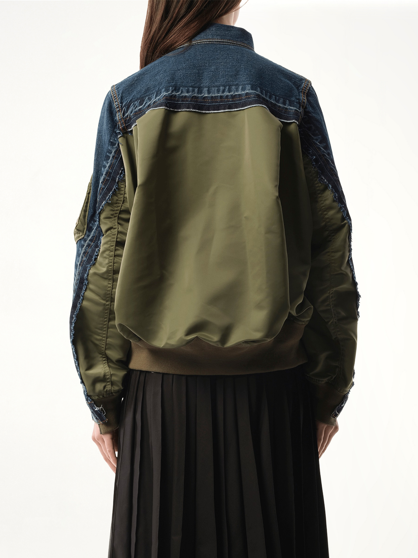 Denim Nylon Twill Jacket in Blue