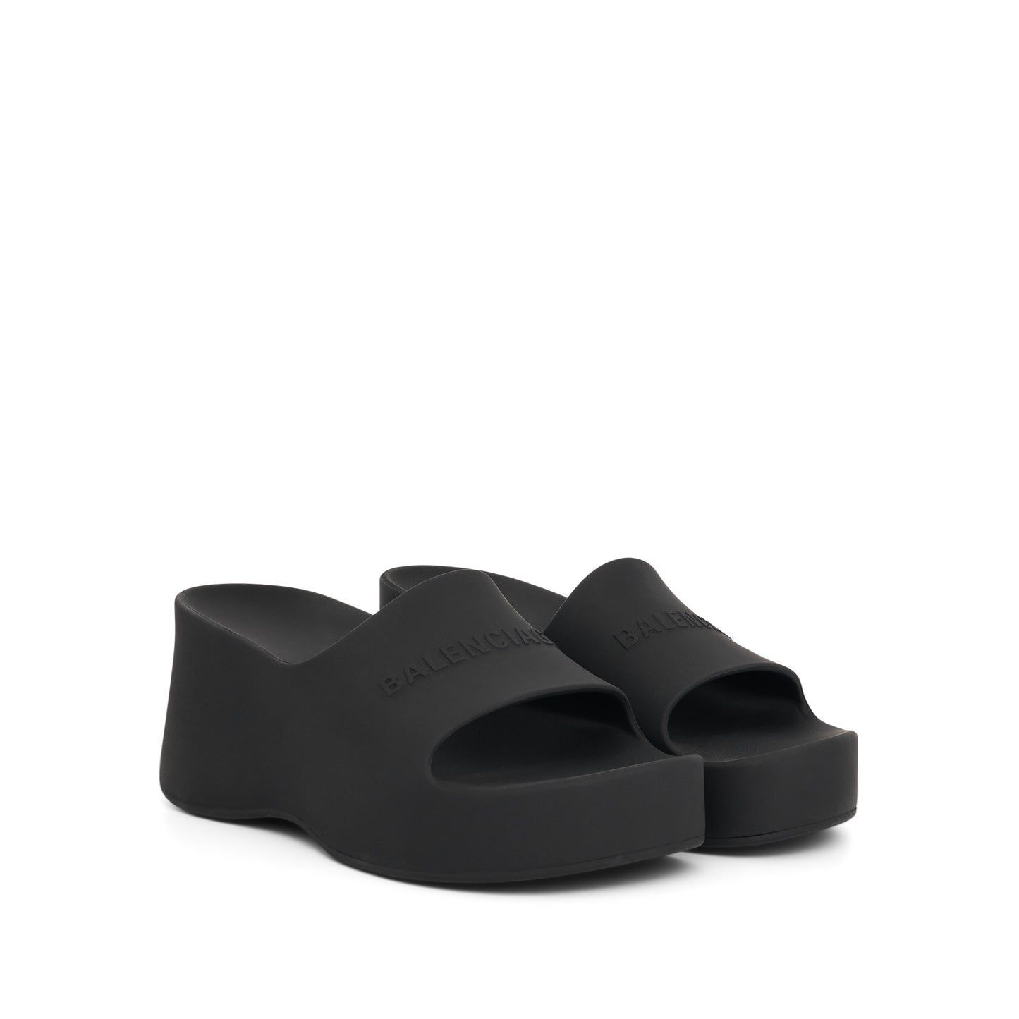 Chunky Wedge Sandal  in Black