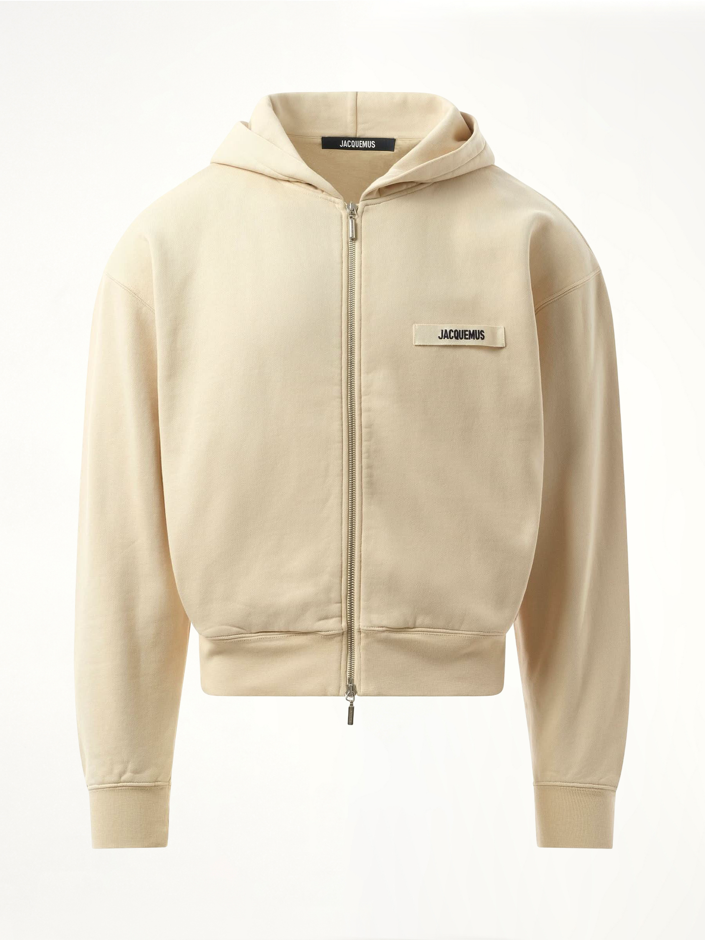 Le Hoodie Zip Gros Grain in Beige