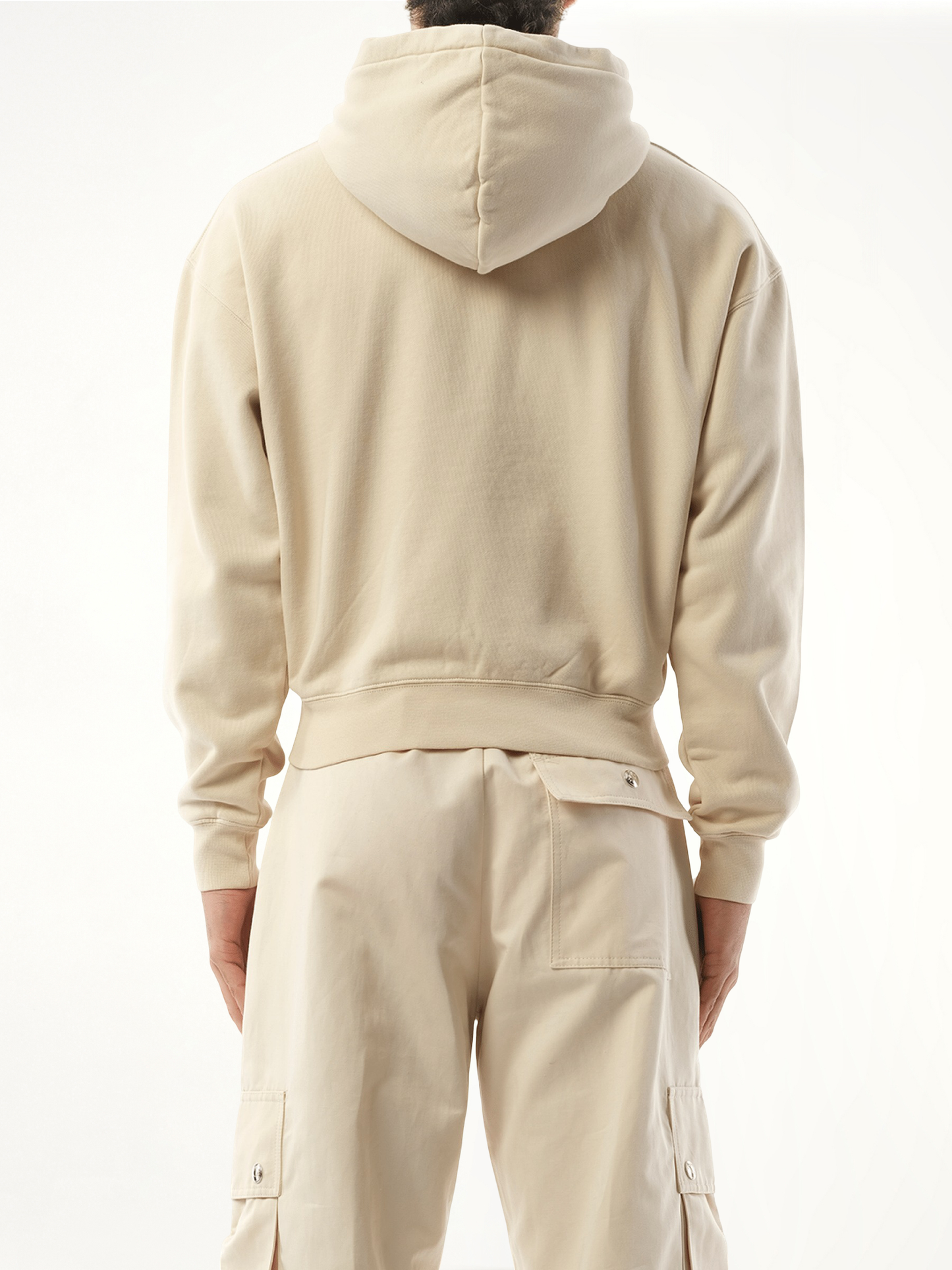 Le Hoodie Zip Gros Grain in Beige