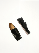 Les Moccasins Carre in Black Top View | JACQUEMUS