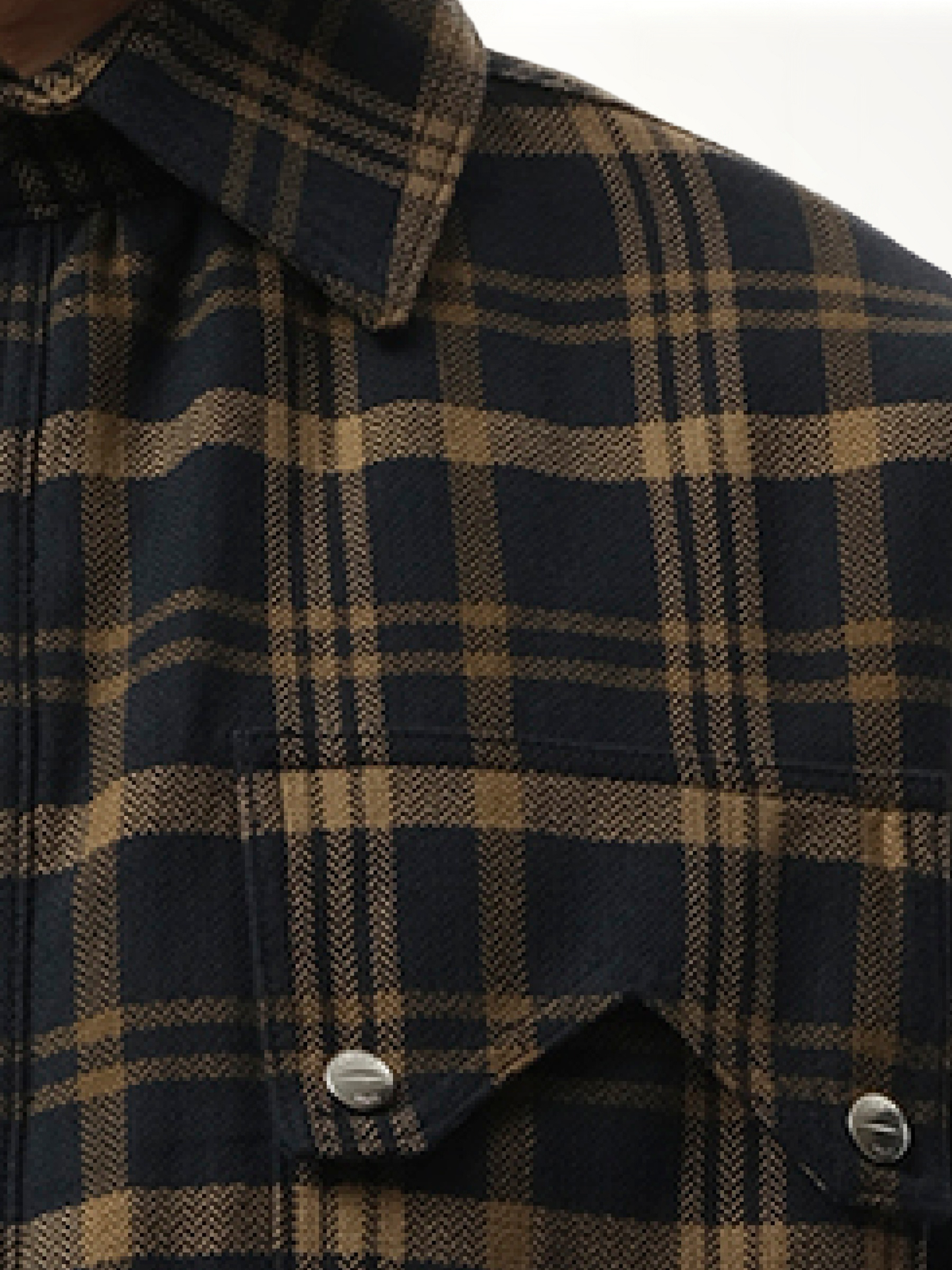Flannel Sherpa Overshirt in Brown/Black