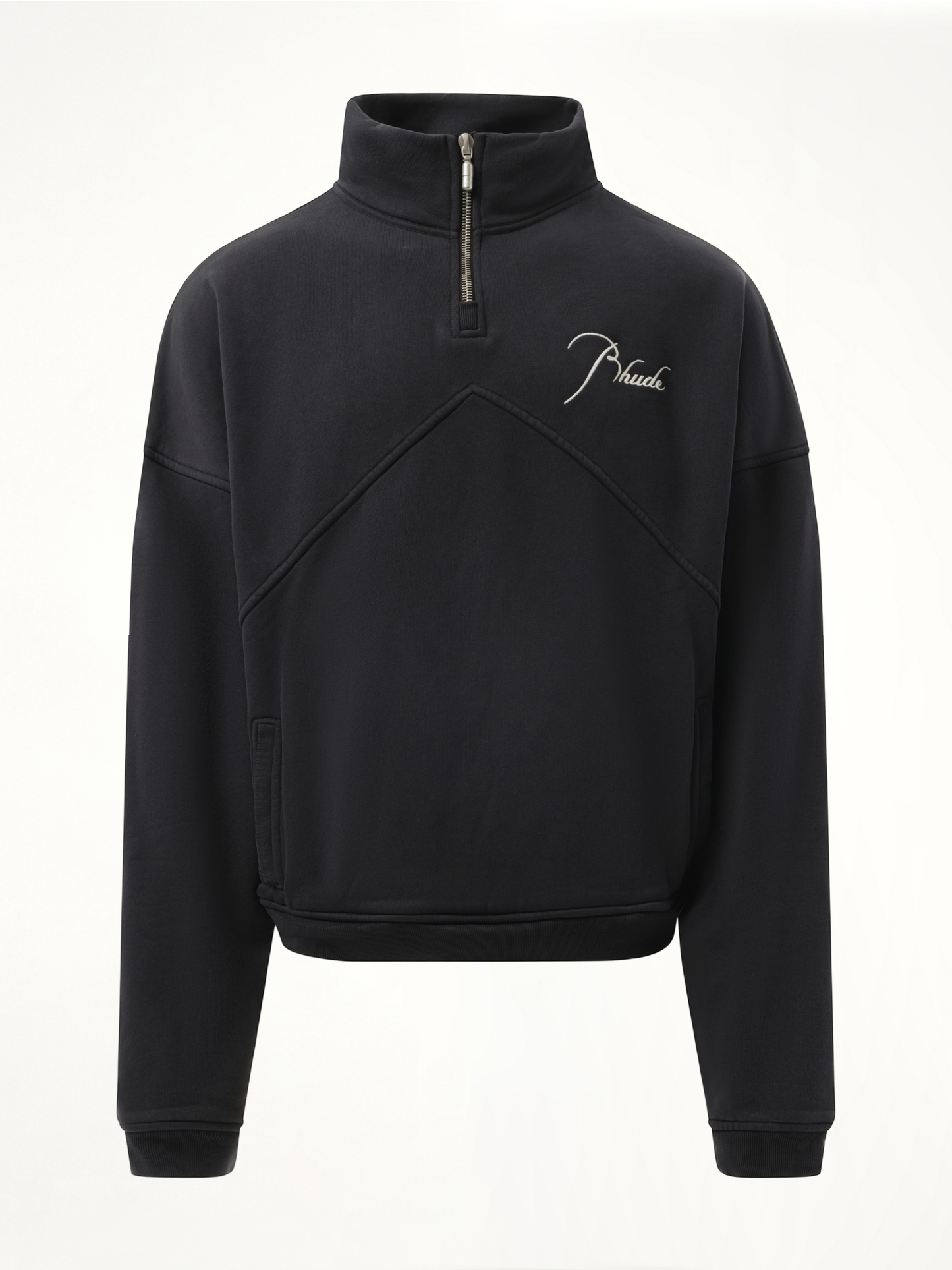 Rhude Quarter Zip Sweatshirt in Vintage Black