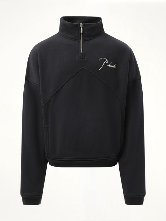 Rhude Quarter Zip Sweatshirt in Vintage Black