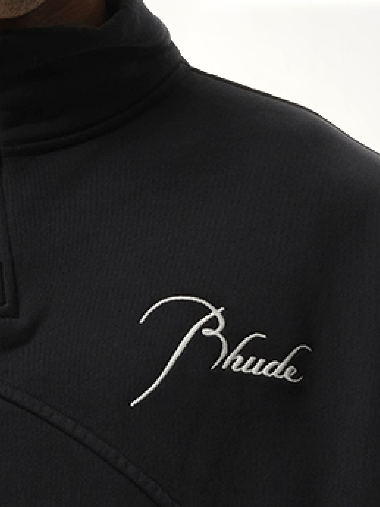 Rhude Quarter Zip Sweatshirt in Vintage Black