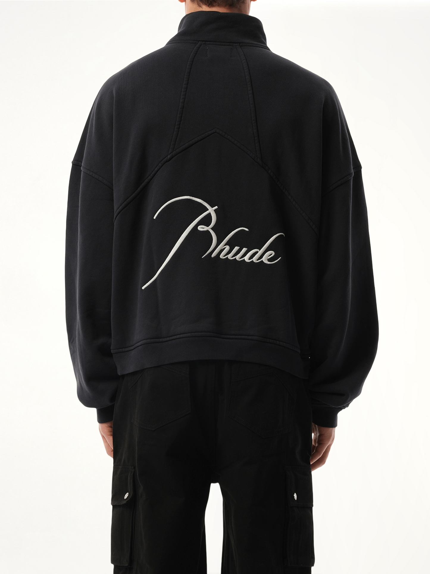 Rhude Quarter Zip Sweatshirt in Vintage Black