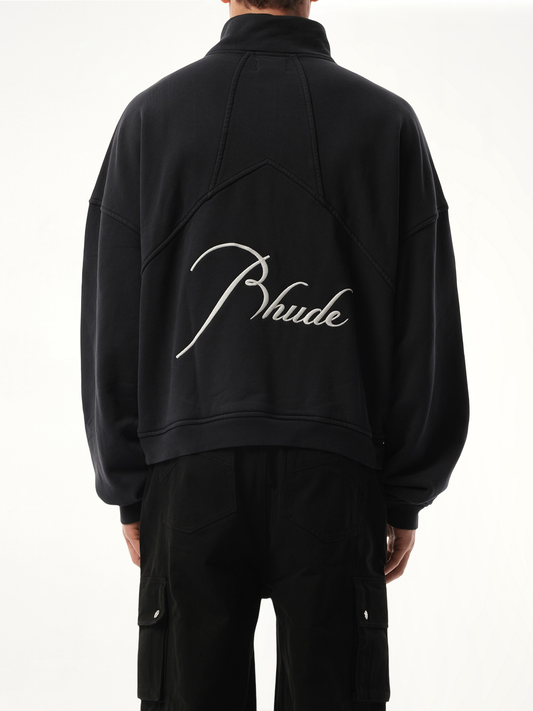 Rhude Quarter Zip Sweatshirt in Vintage Black