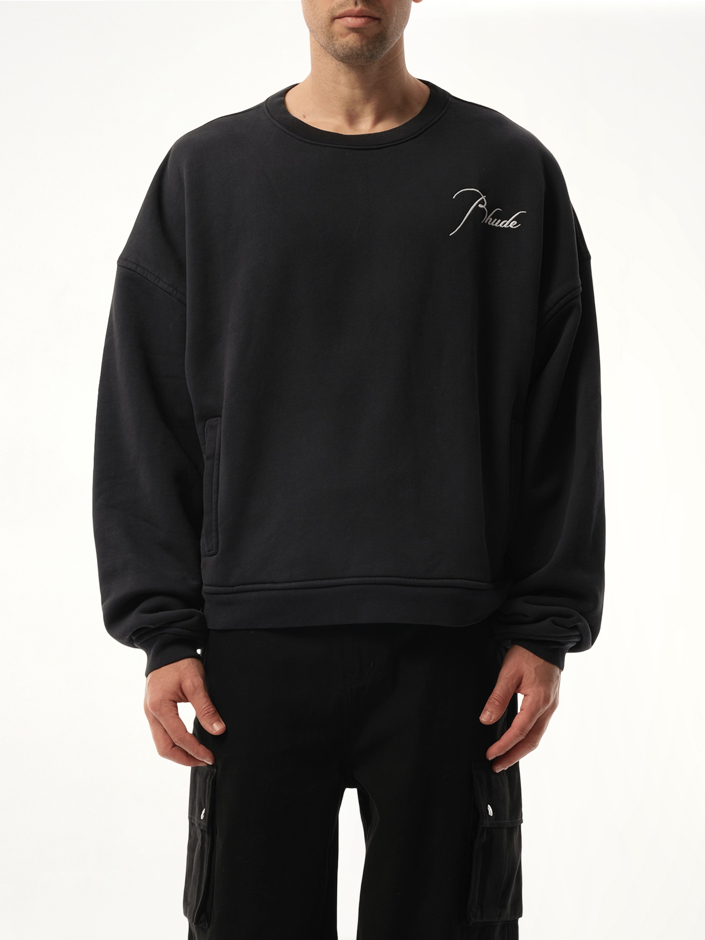Rhude Logo Sweatshirt in Vintage Black