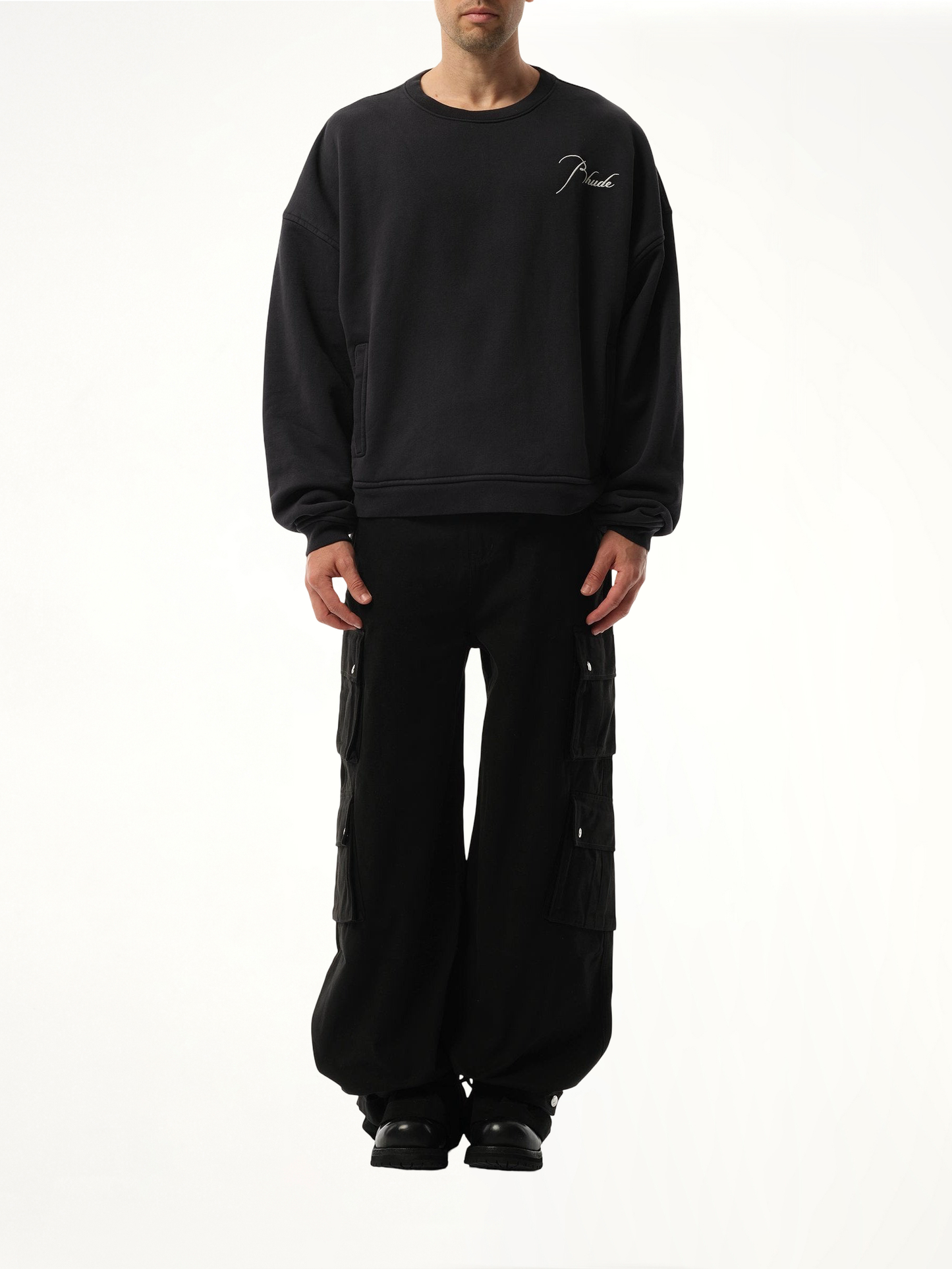 Rhude Logo Sweatshirt in Vintage Black