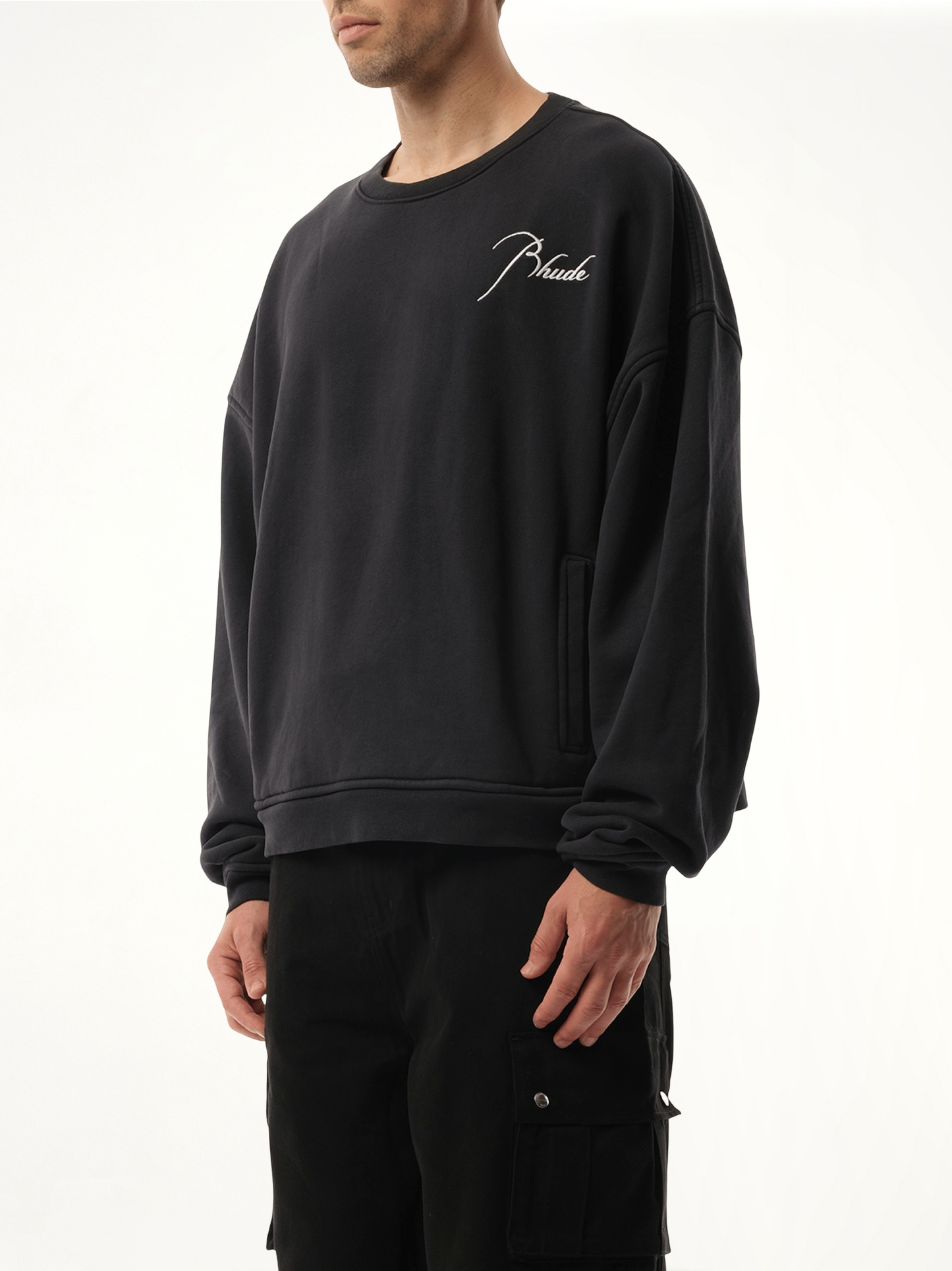 Rhude Logo Sweatshirt in Vintage Black