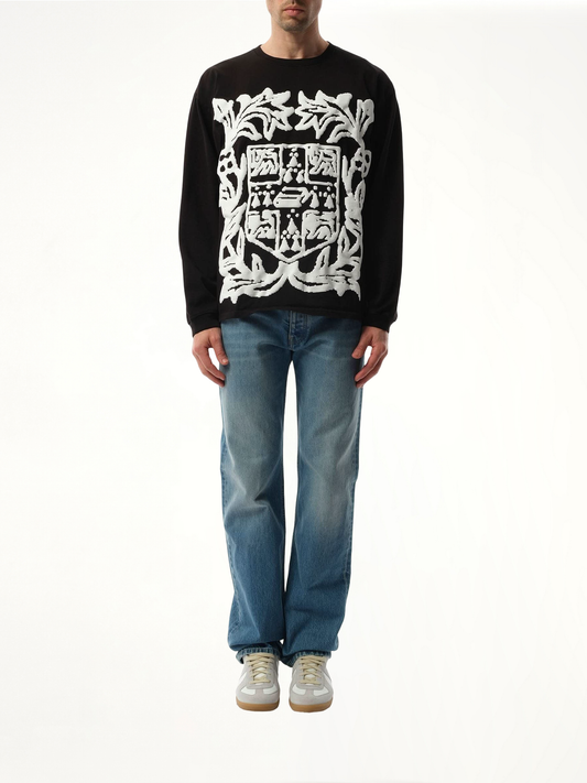 Rhude Long Sleeve T-Shirt in White/Black