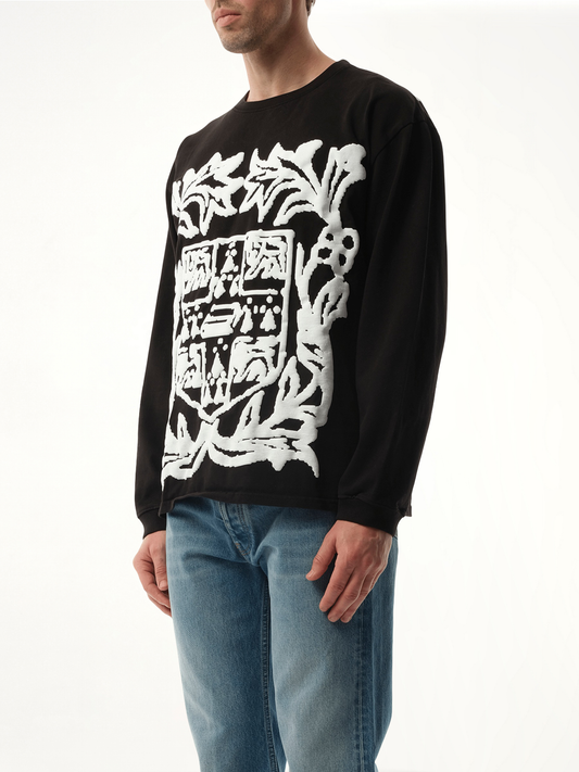 Rhude Long Sleeve T-Shirt in White/Black