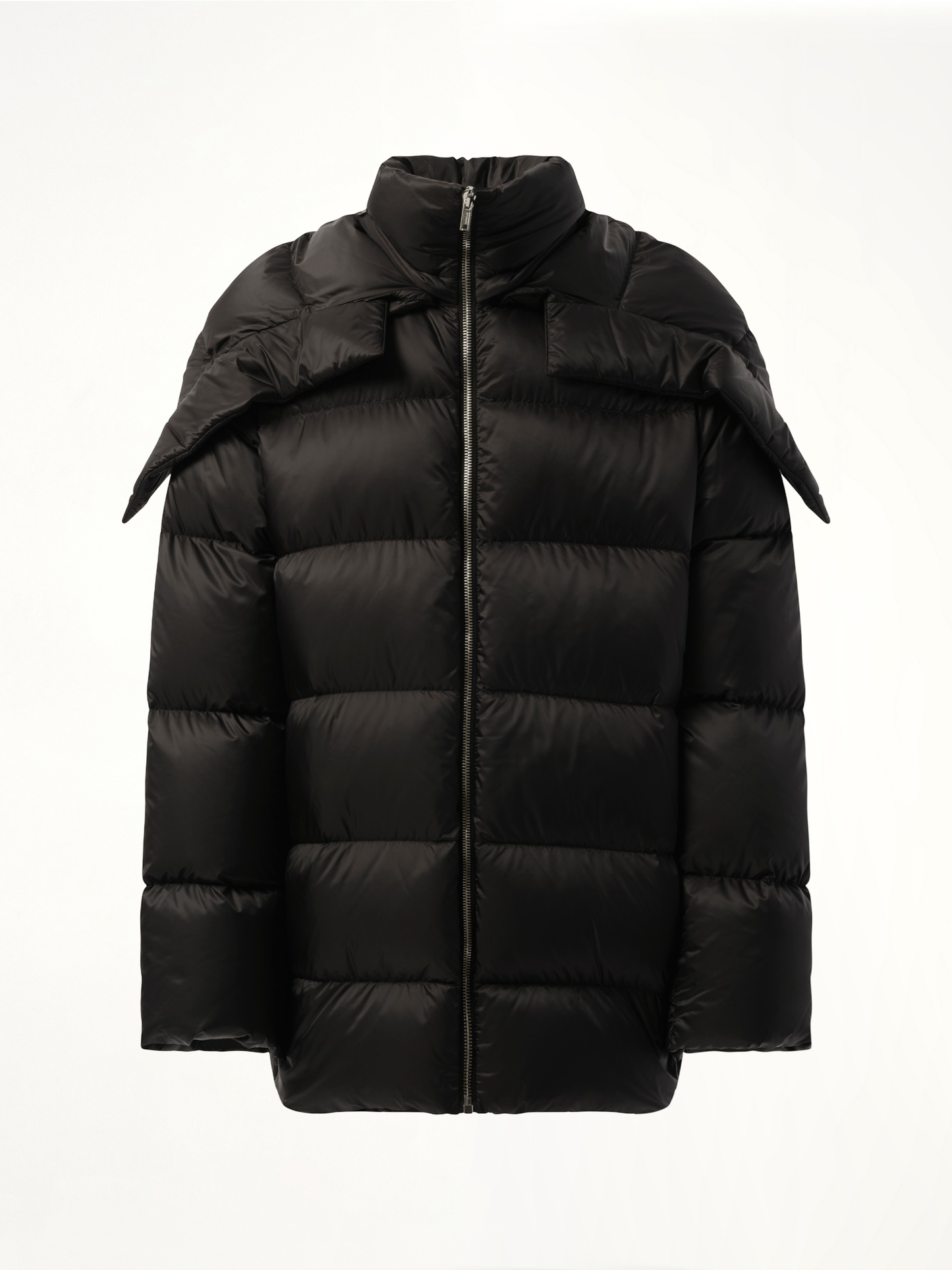 Rick Owens x Moncler Hooded Cyclopic Coat in Black