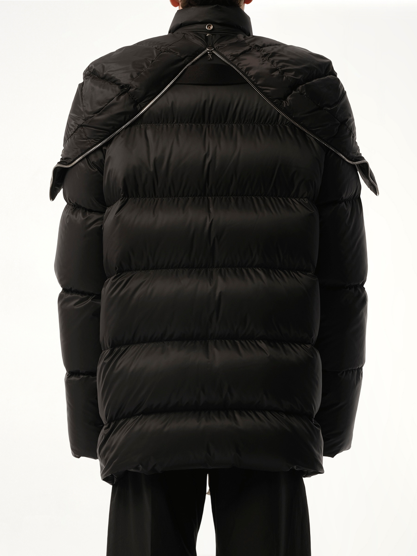 Rick Owens x Moncler Hooded Cyclopic Coat in Black