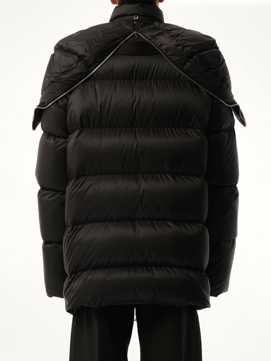 Rick Owens x Moncler Hooded Cyclopic Coat in Black