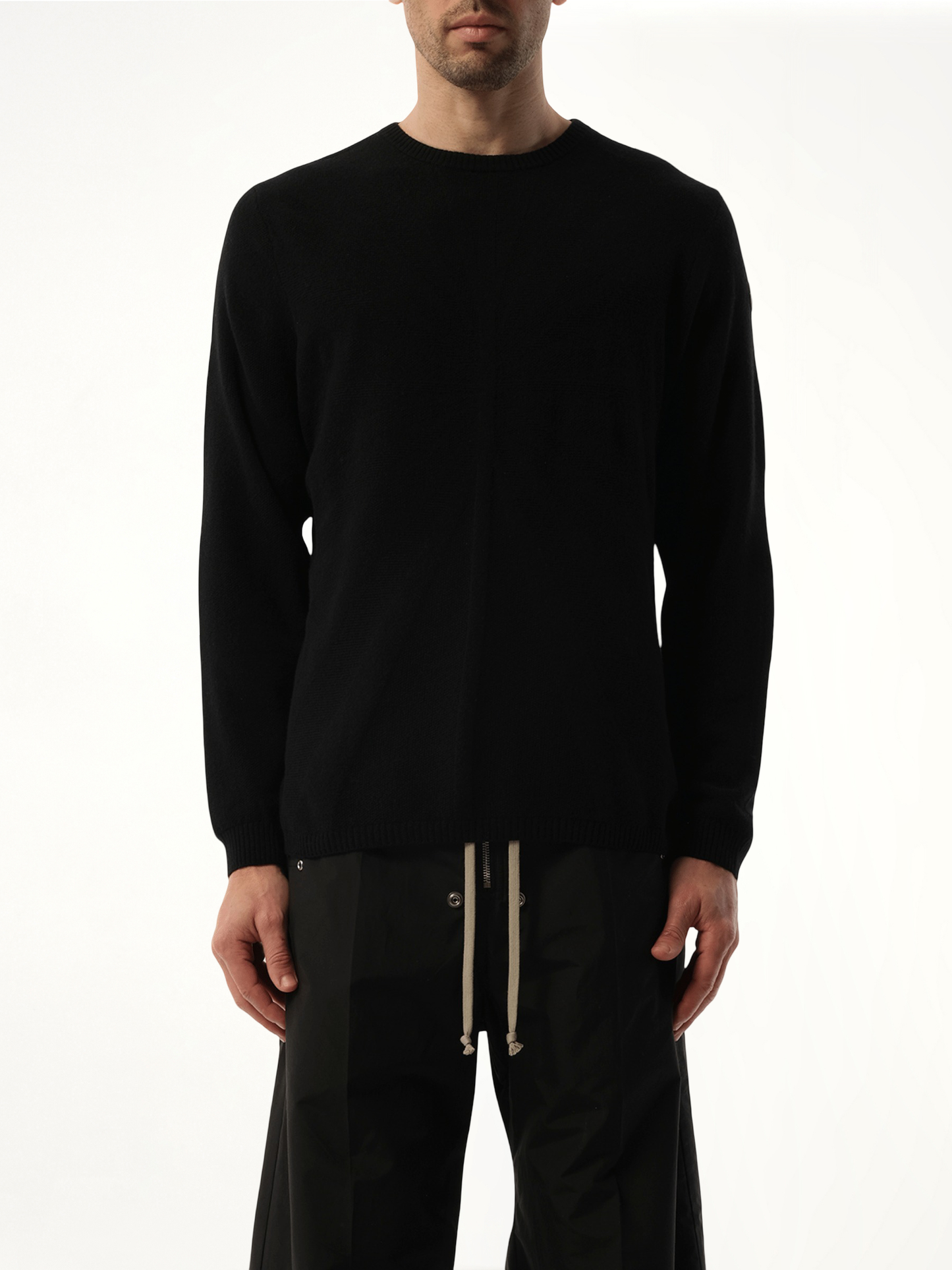 Rick Owens x Moncler Jumbo Round Neck Sweater in Black