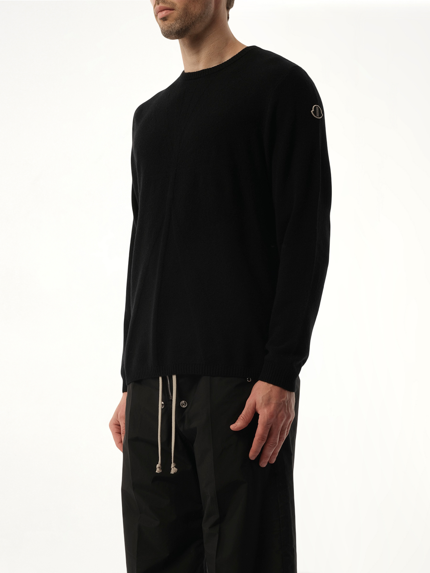 Rick Owens x Moncler Jumbo Round Neck Sweater in Black