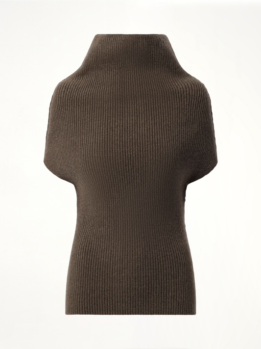 Sleeveless Crater Knit Sweater in Dust