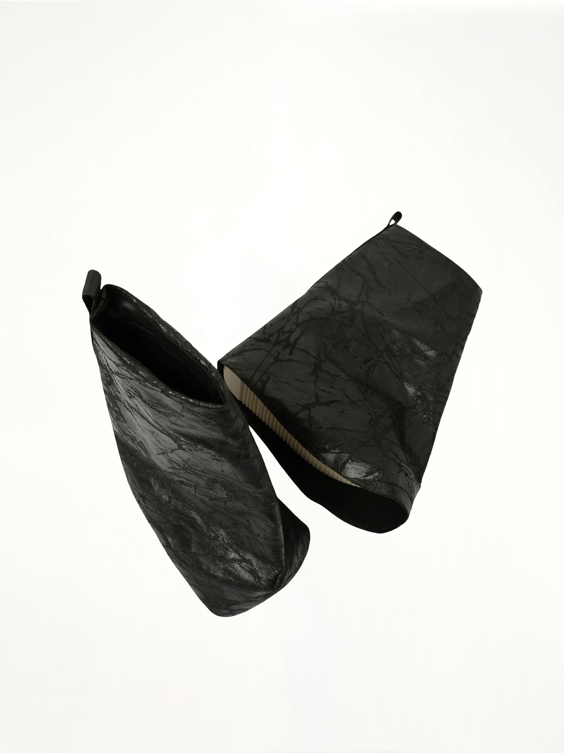 Low Fetish boots in Black/Milk Top View | RICK OWENS DRKSHDW