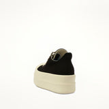 Double Bumper Low Sneaks in Black/Milk Back View | RICK OWENS DRKSHDW
