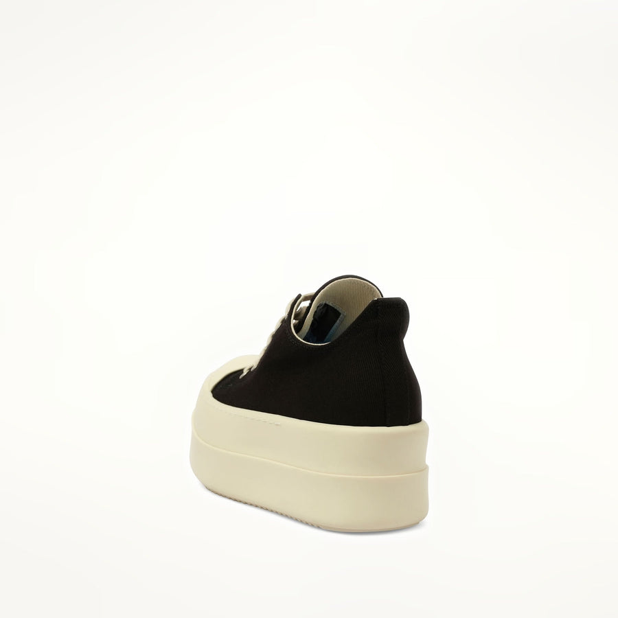 Double Bumper Low Sneaks in Black/Milk Back View | RICK OWENS DRKSHDW
