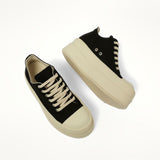 Double Bumper Low Sneaks in Black/Milk Top View | RICK OWENS DRKSHDW