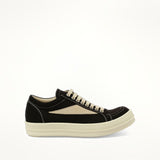 Vintage Sneaks in Black/Milk Side View | RICK OWENS DRKSHDW