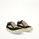 Vintage Sneaks in Black/Milk Front View | RICK OWENS DRKSHDW