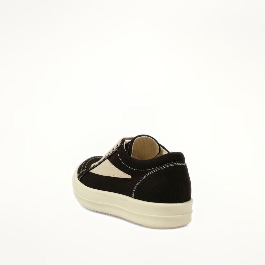 Vintage Sneaks in Black/Milk Back View | RICK OWENS DRKSHDW