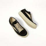 Vintage Sneaks in Black/Milk Top View | RICK OWENS DRKSHDW