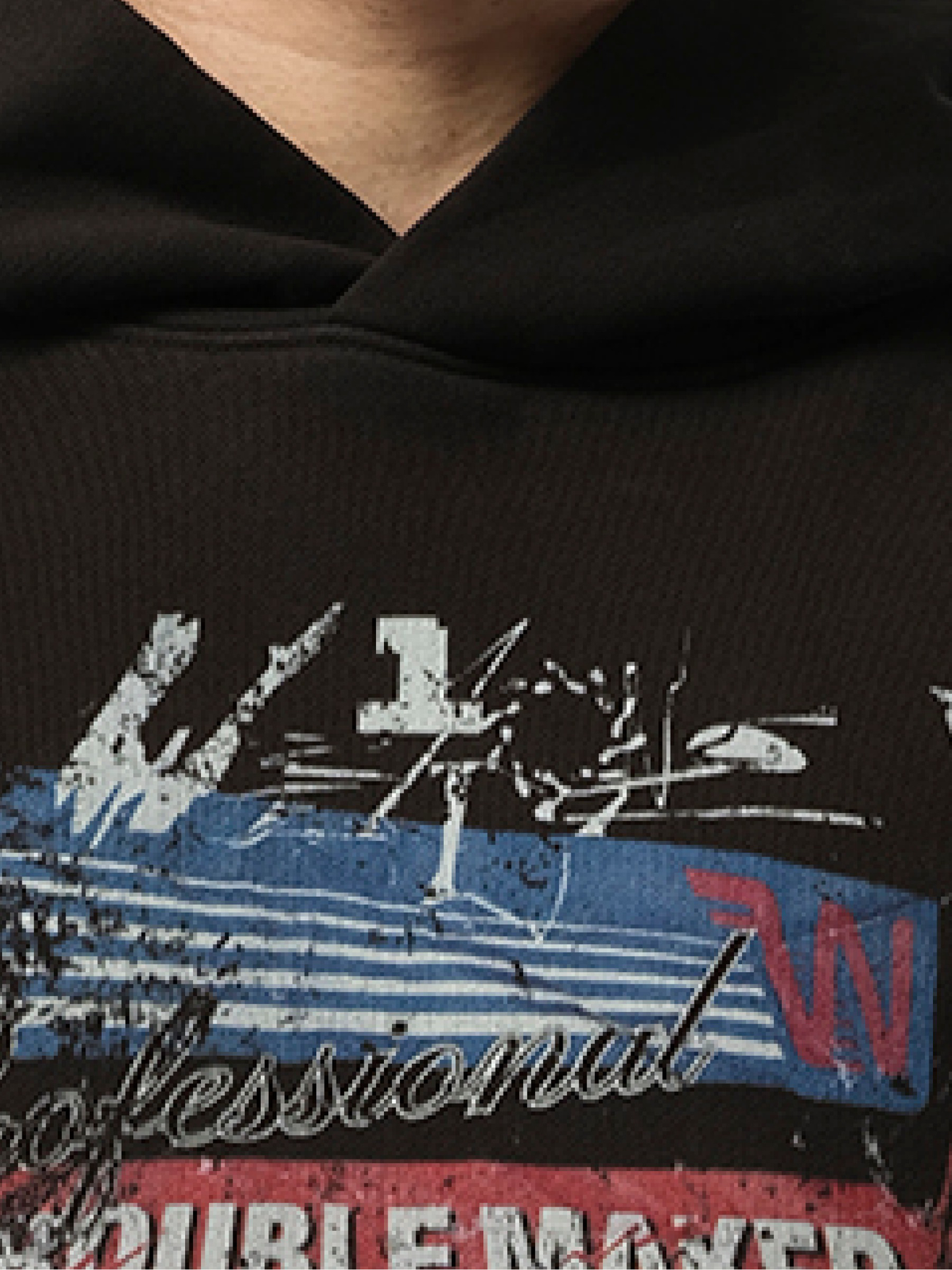 Vintage Collage Hoodie in Black