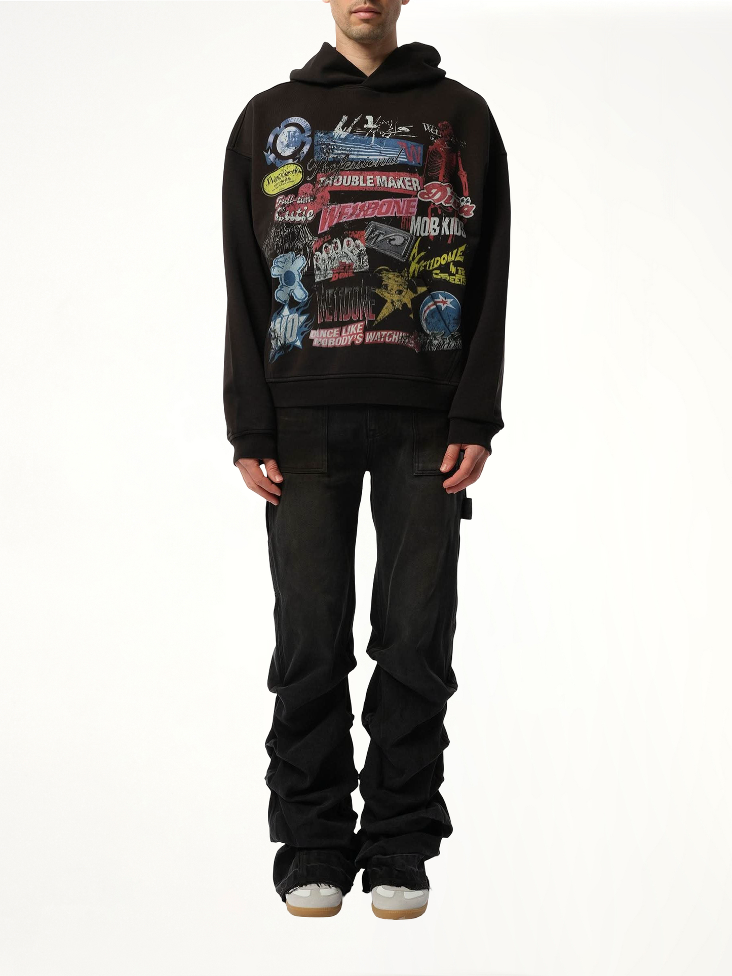 Vintage Collage Hoodie in Black