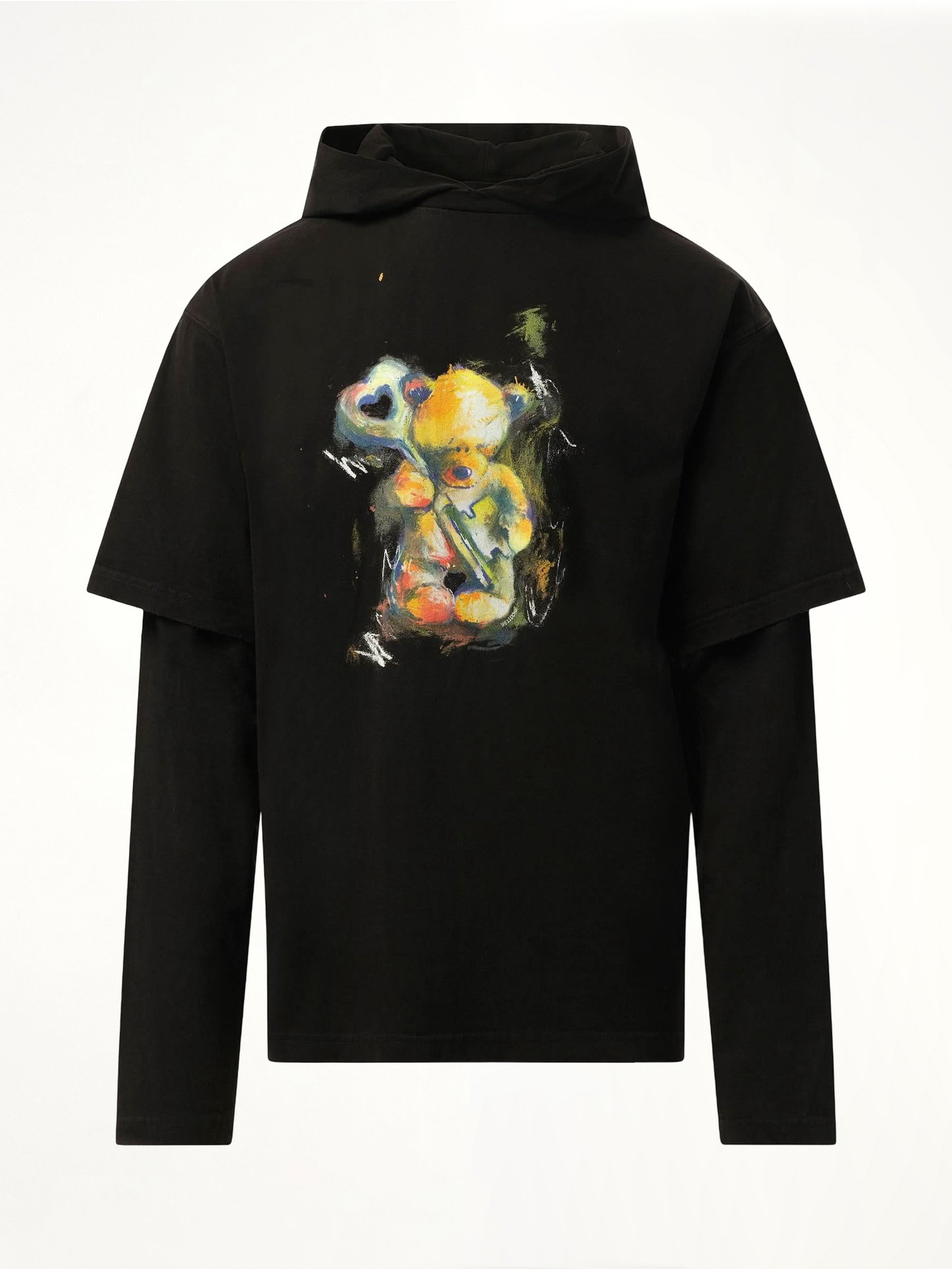 Teddy Bear With Key Hoodie in Black