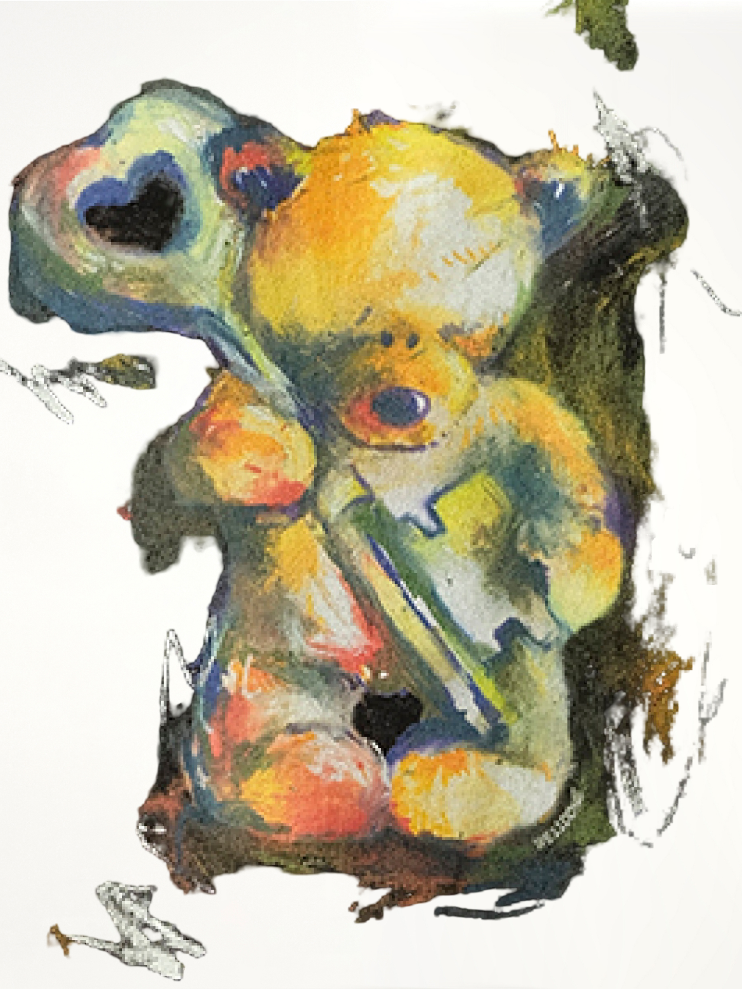 Teddy Bear With Key Hoodie in Black