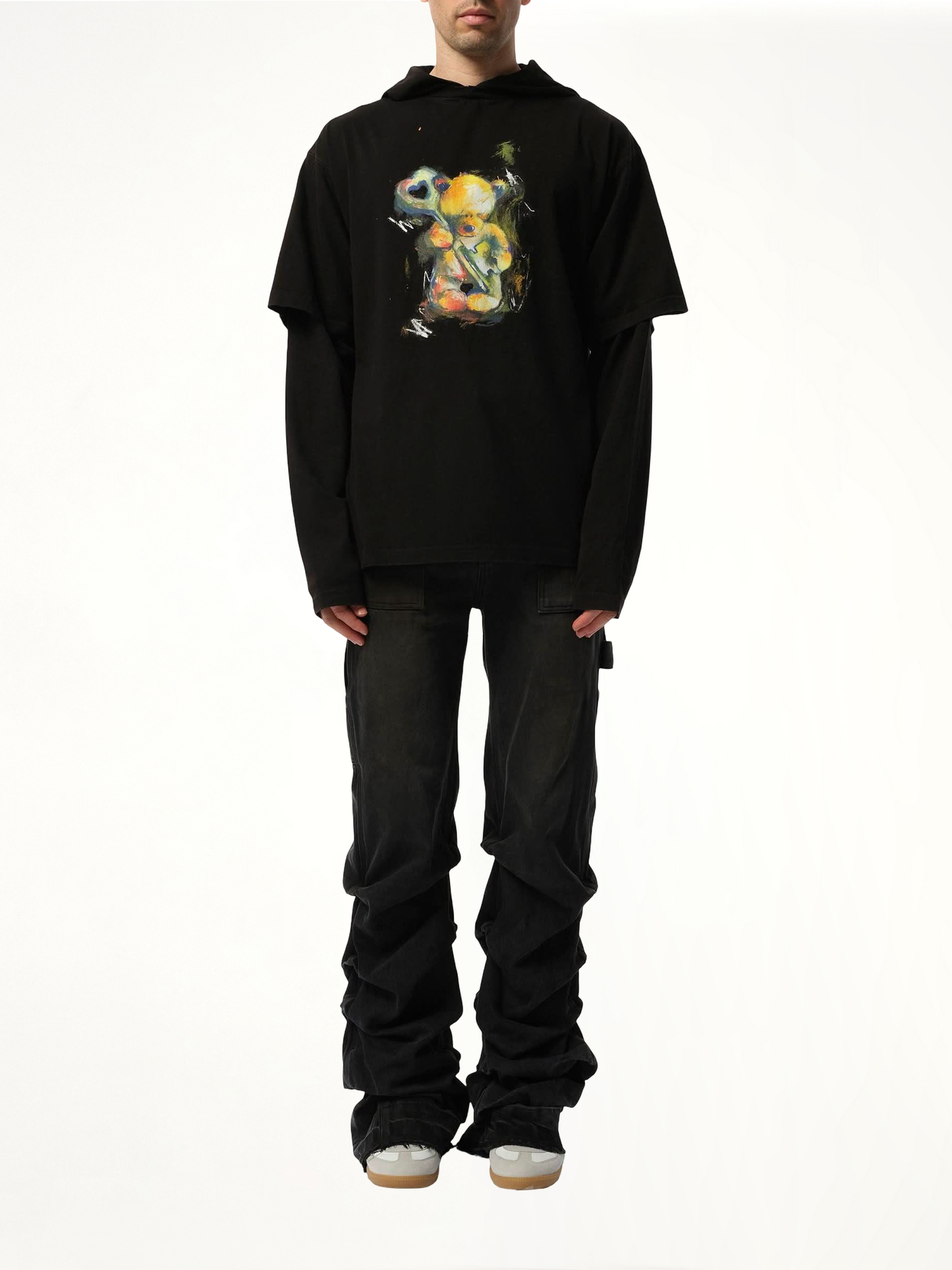 Teddy Bear With Key Hoodie in Black