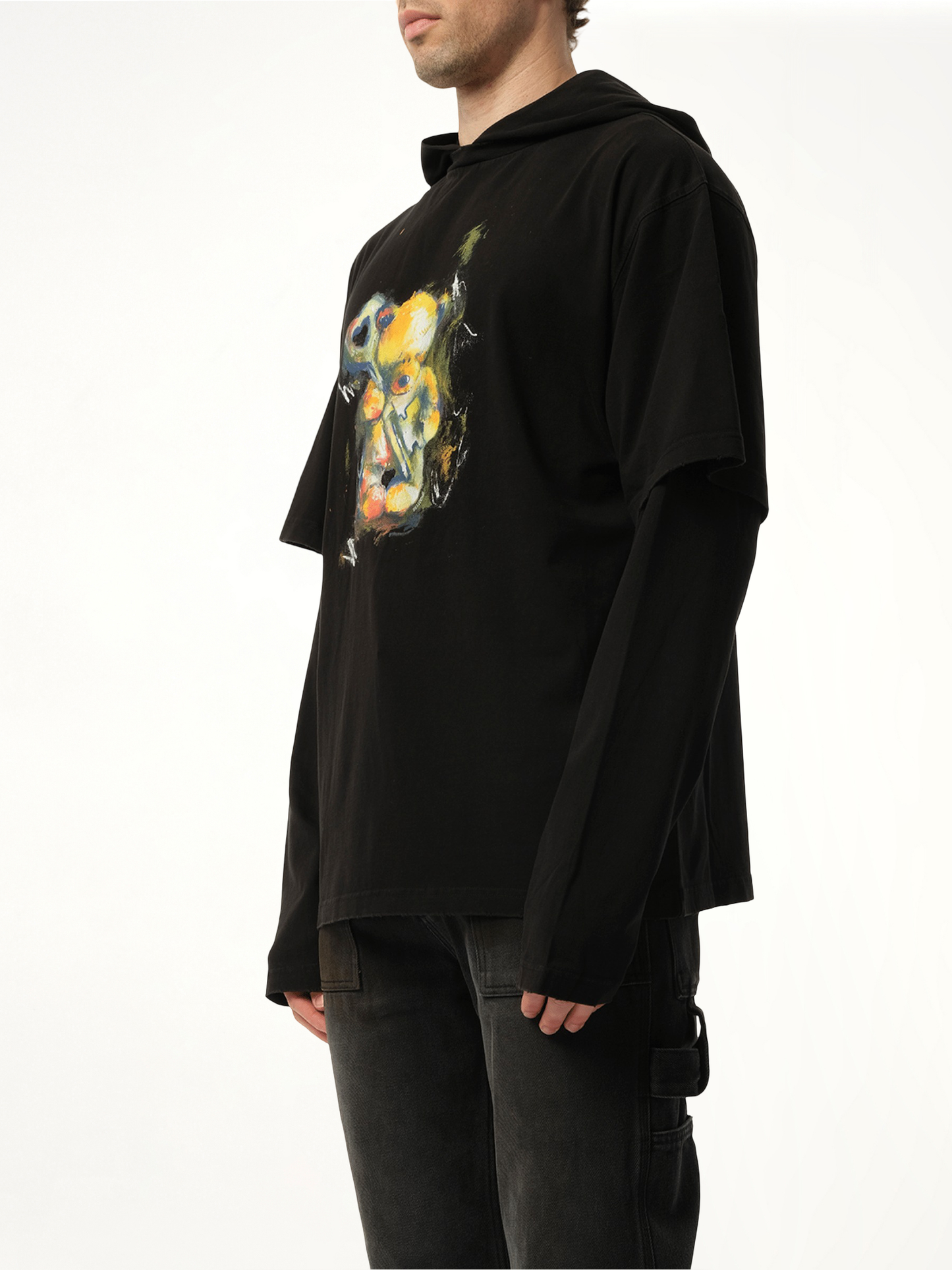 Teddy Bear With Key Hoodie in Black