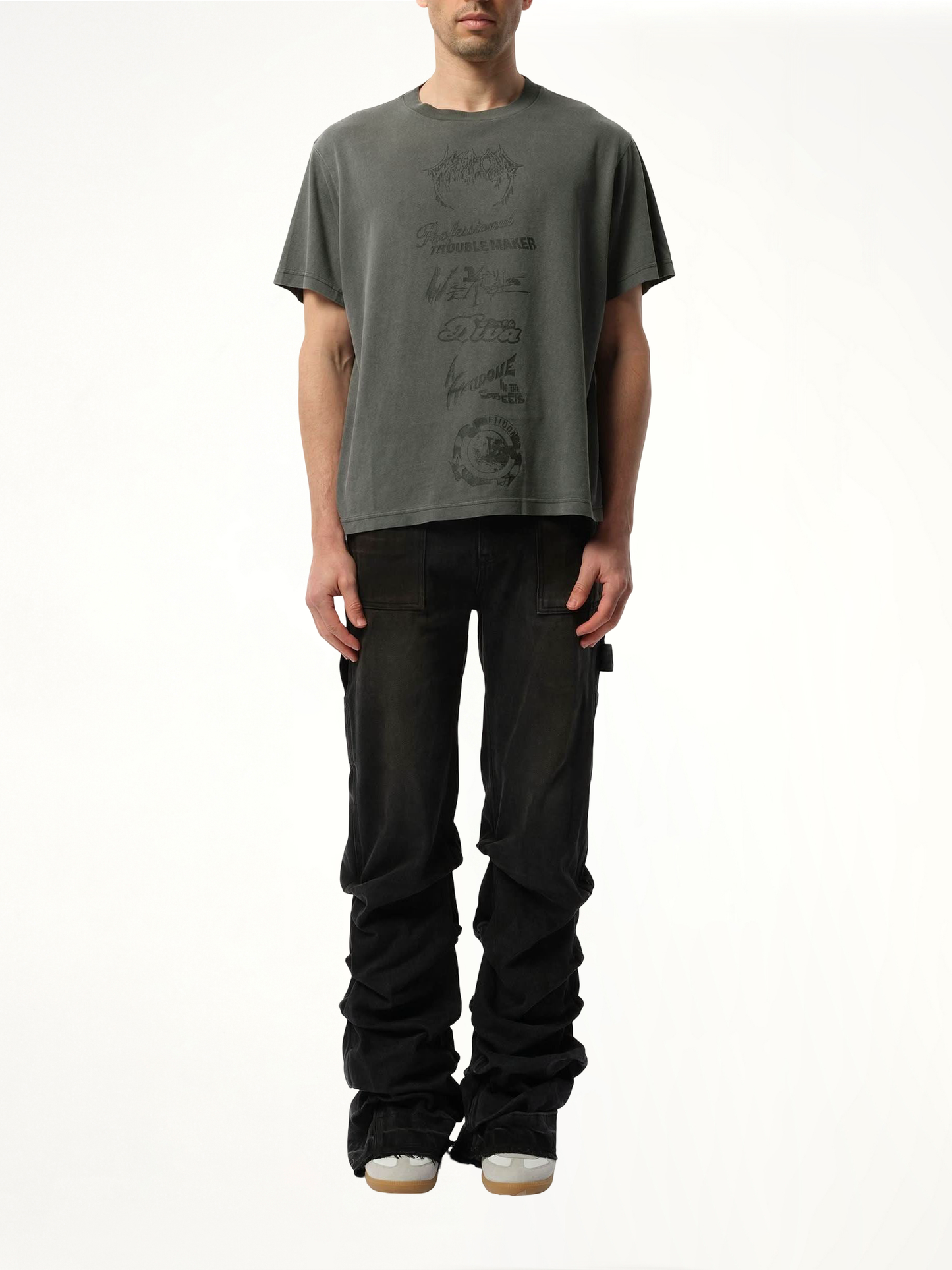 Multi-Logo T-Shirt in Charcoal